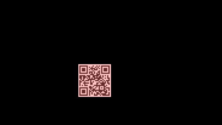 A QR code drifting across a dark screen and rebounding off the edges, in the style of the 2022 Coinbase Super Bowl commercial