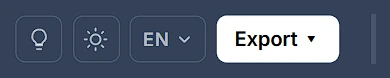 The four controls in the dark theme, showing a sun icon