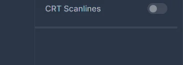 The CRT Scanlines option, switched off