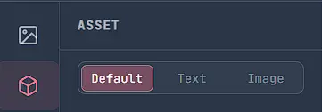 The Asset panel with the Default tab selected